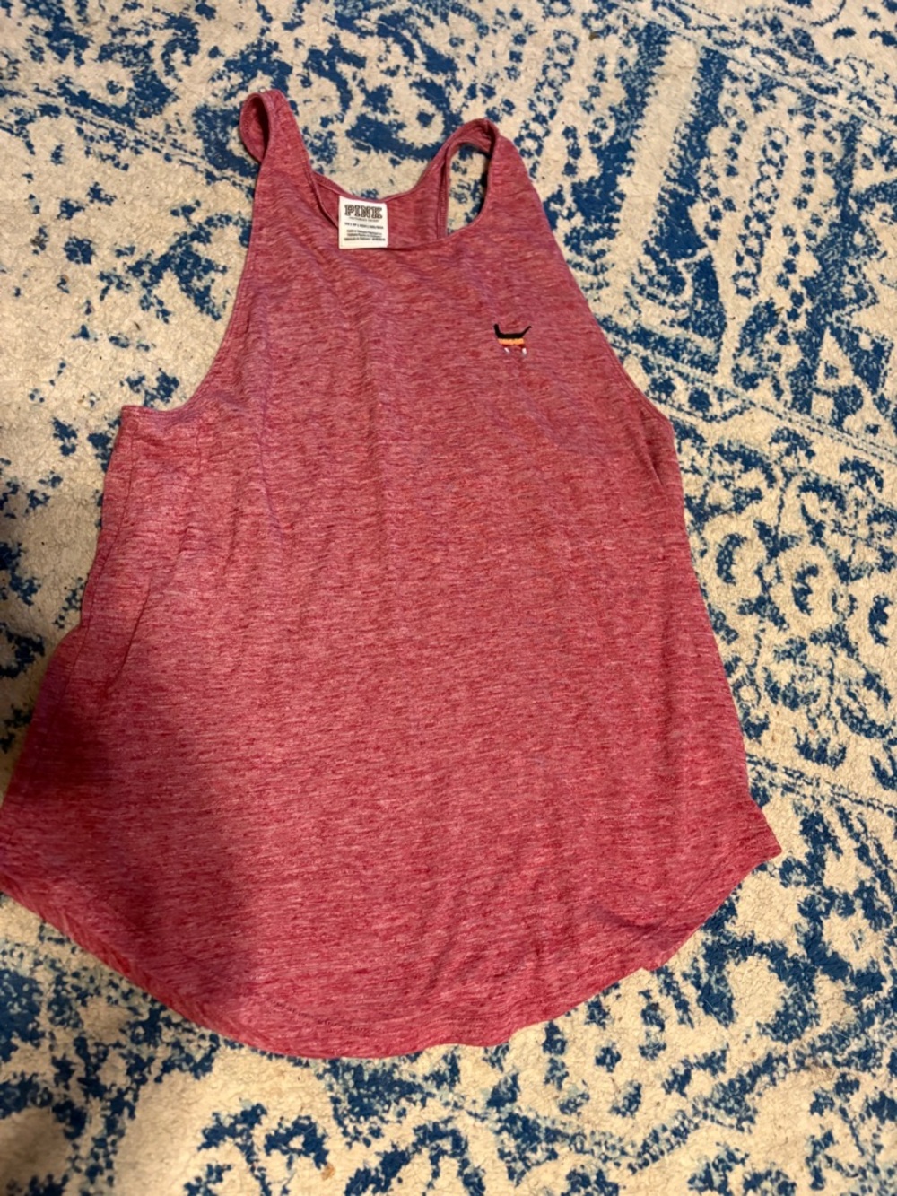 PINK Victoria's Secret Heather Raspberry Racerback Tank - Picture 2 of 4